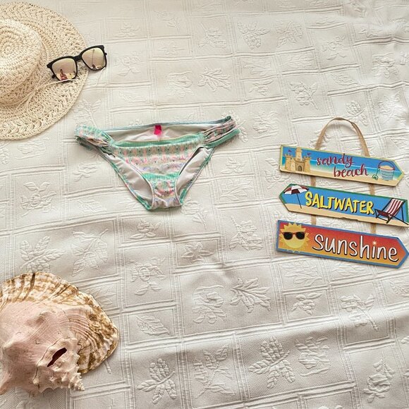 BOGO! Victoria’s Secret Mint Green/Pink Accent Havana Hipster Swim Bottom Medium - Picture 4 of 5